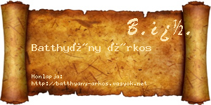 Batthyány Árkos névjegykártya